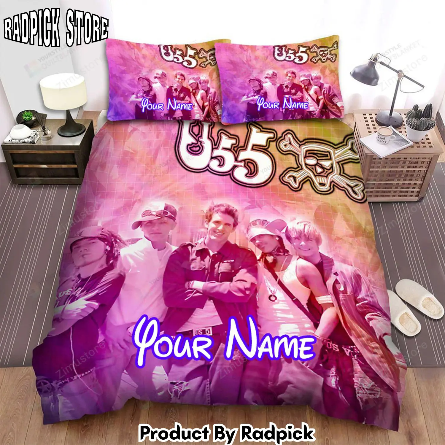 Radpick us5 with skull and posting of the band bed sheets spread comforter duvet cover personalized name bedding sets rp327586